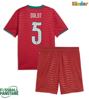 Portugal Diogo Dalot #5 Replik Heimtrikot Kinder WM 2026 Kurzarm (+ Kurze Hosen)
